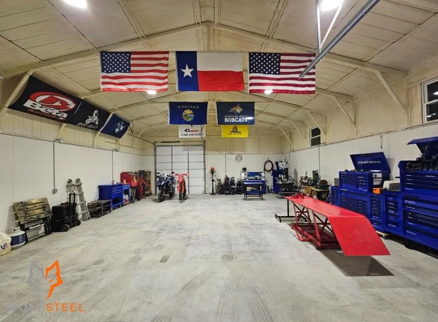 30x40 Steel Workshop with Covered Porch in Van, TX