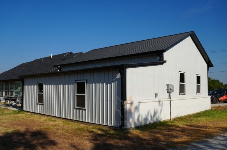 34x30 Black and White 2-Bay Metal Garage in Argyle, TX