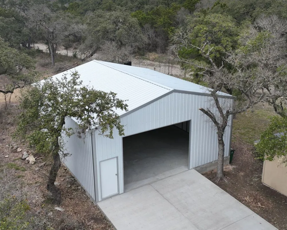 30x30 White Metal Garage in Azle Texas 30x30 White Metal Garage in Azle Texas