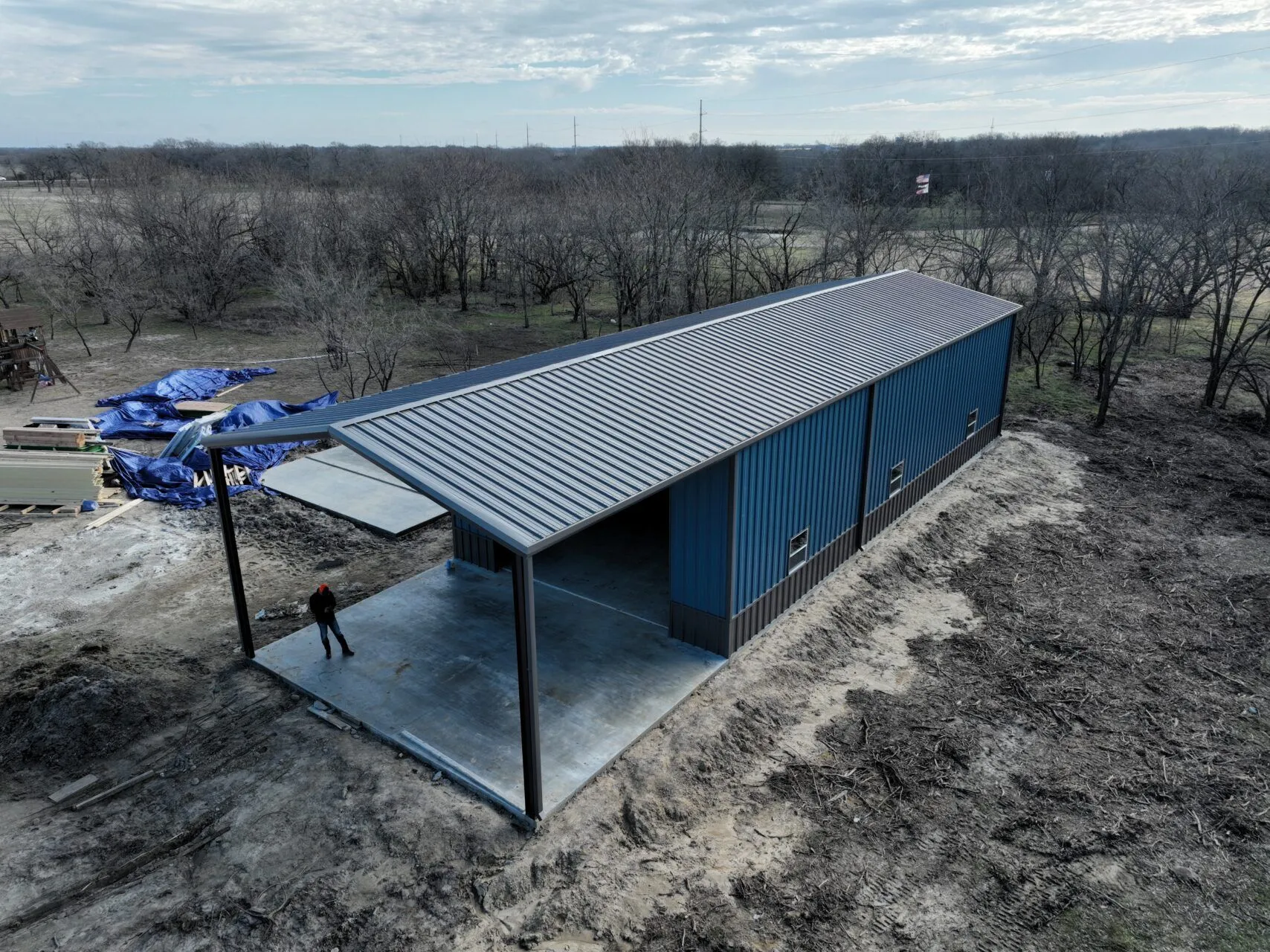 28x85 Red Iron Metal Building near Dallas, Texas 28x85 Red Iron Metal Building near Dallas, Texas