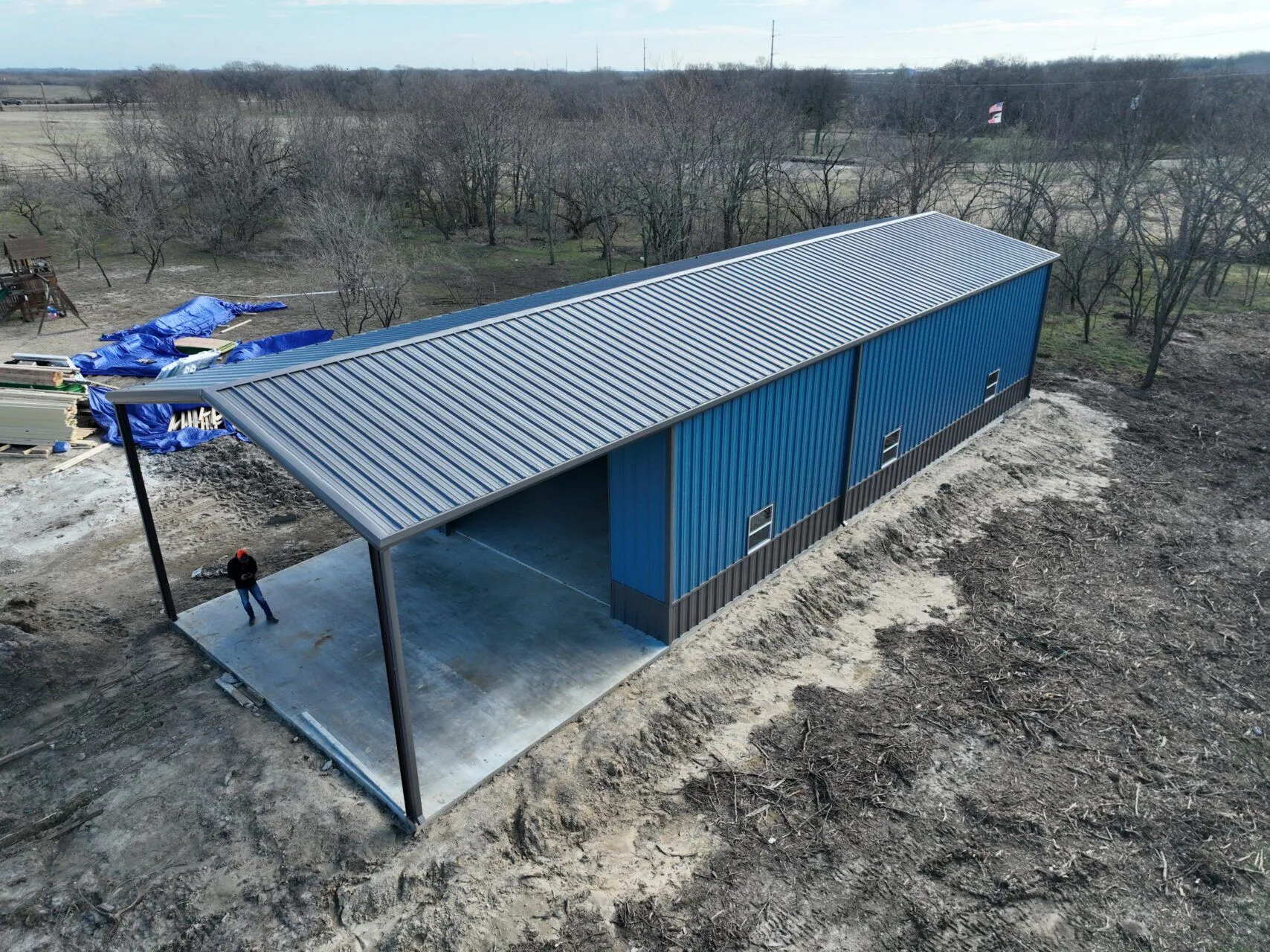28x85 Red Iron Metal Building near Dallas, Texas 28x85 Red Iron Metal Building near Dallas, Texas