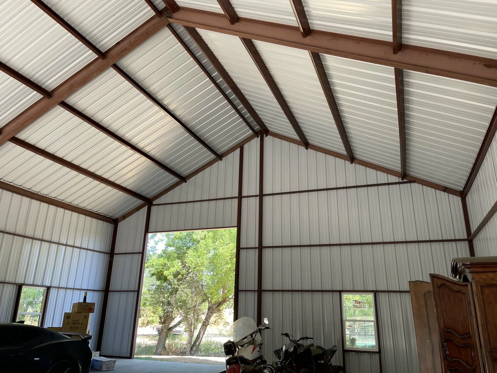40x40 Red Iron Steel Metal Building in Texas 40x40 Red Iron Steel Metal Building in Texas