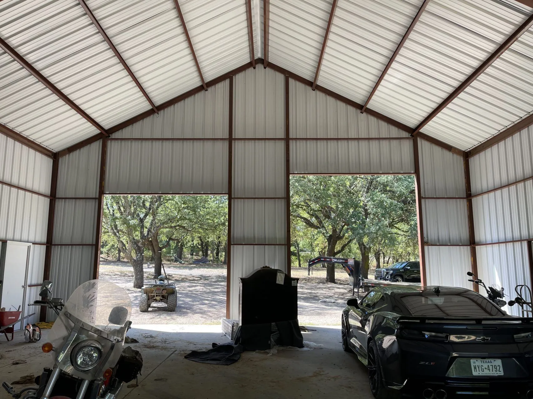 40x40 Red Iron Steel Metal Building in Texas 40x40 Red Iron Steel Metal Building in Texas