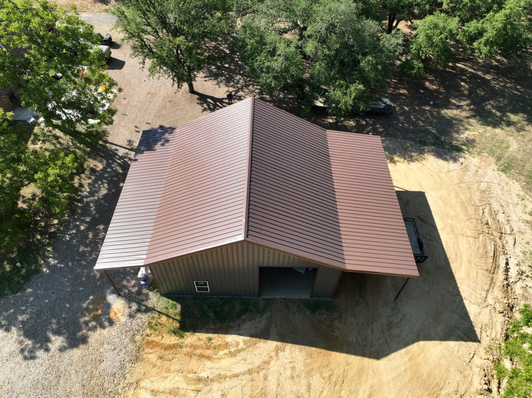 40x40 Red Iron Steel Metal Building in Texas 40x40 Red Iron Steel Metal Building in Texas