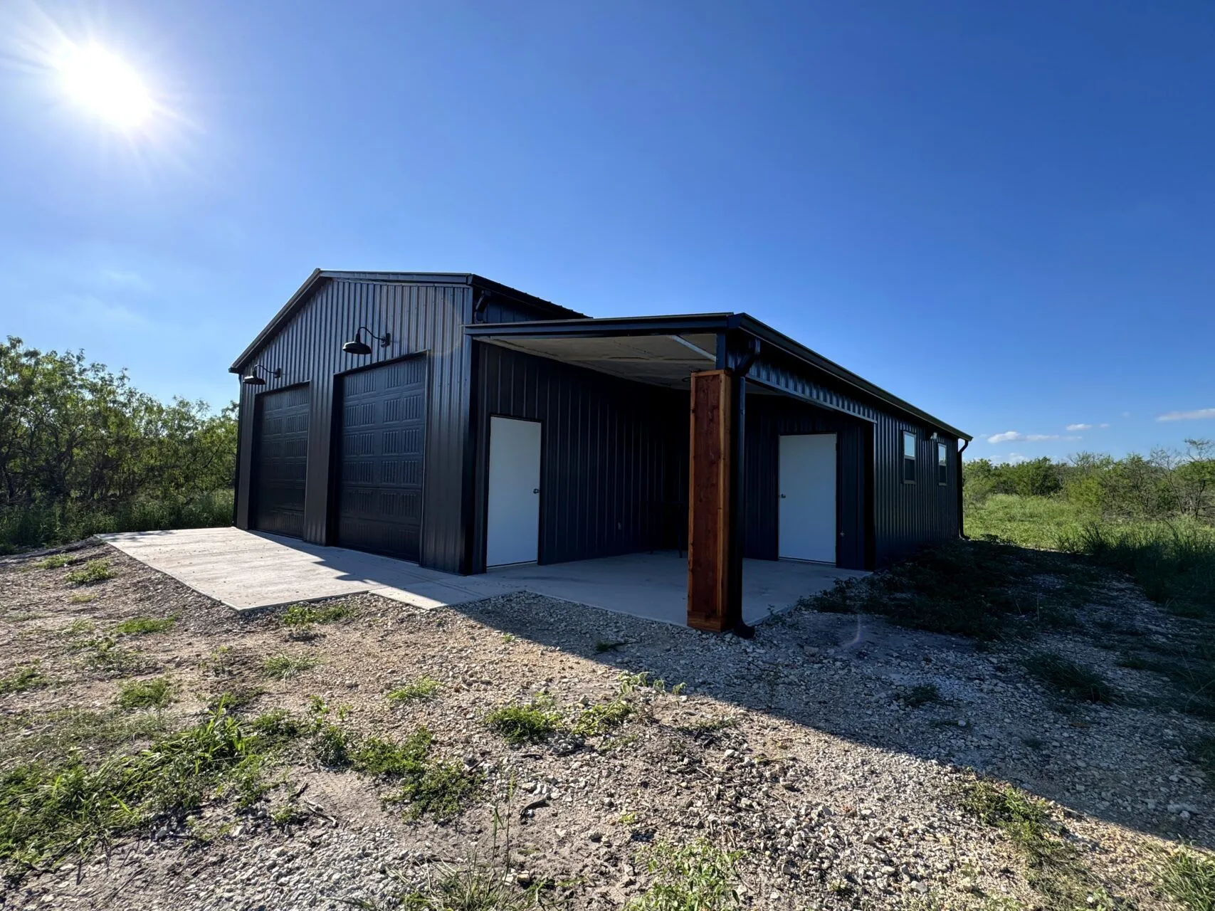 30x40 Steel Building Getaway with Porch in Pawnee, TX 30x40 Steel Building Getaway with Porch in Pawnee, TX