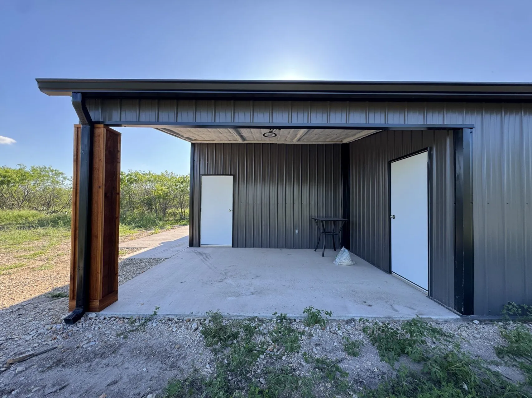30x40 Steel Building Getaway with Porch in Pawnee, TX 30x40 Steel Building Getaway with Porch in Pawnee, TX