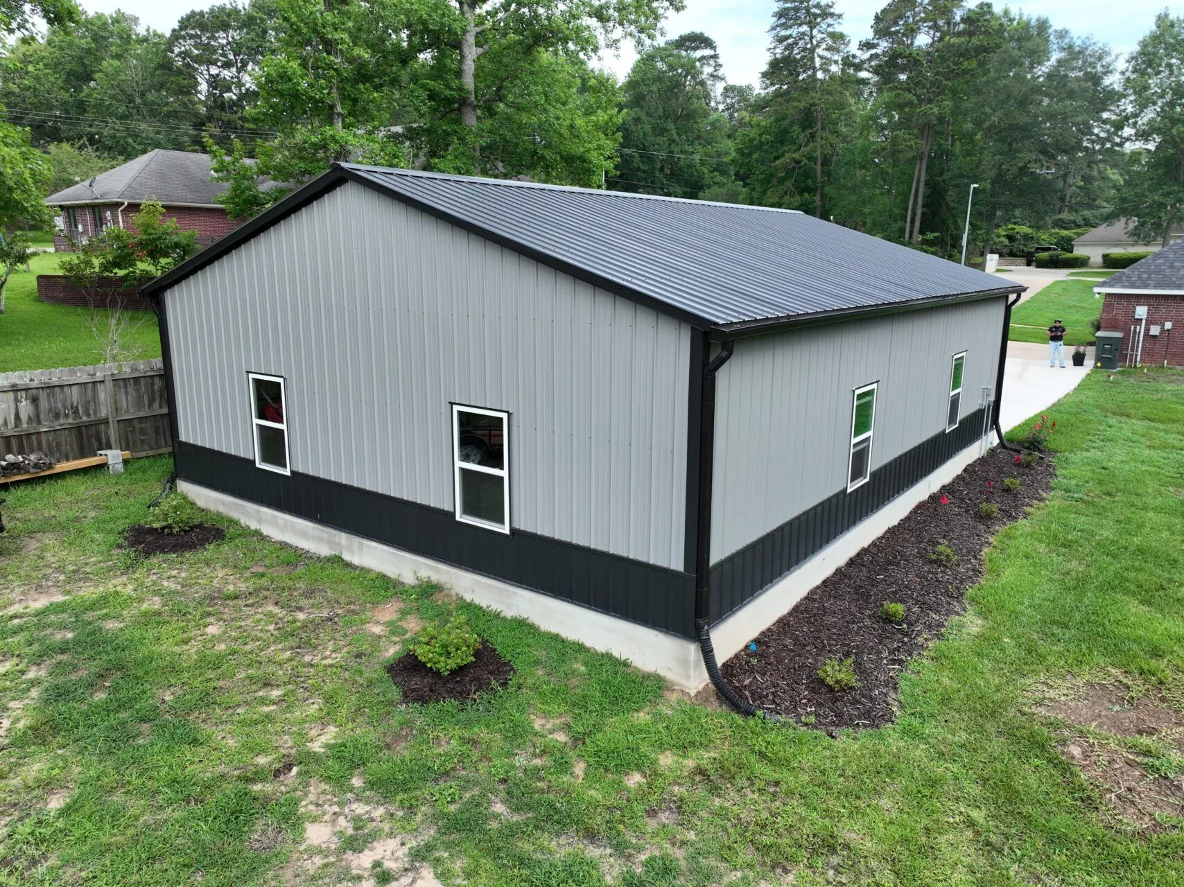 30x40 Black and Grey Steel Garage in Nacogdoches, TX 30x40 Black and Grey Steel Garage in Nacogdoches, TX