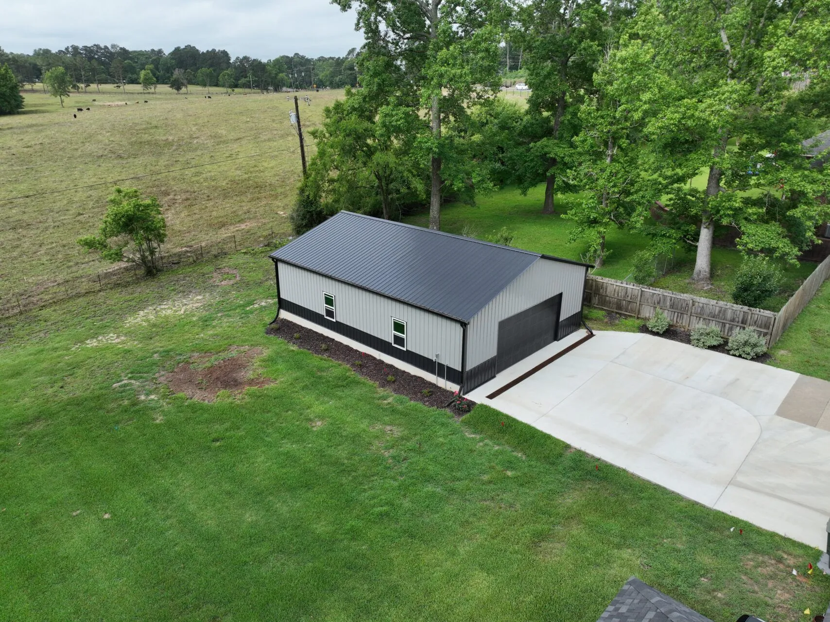 30x40 Black and Grey Steel Garage in Nacogdoches, TX 30x40 Black and Grey Steel Garage in Nacogdoches, TX