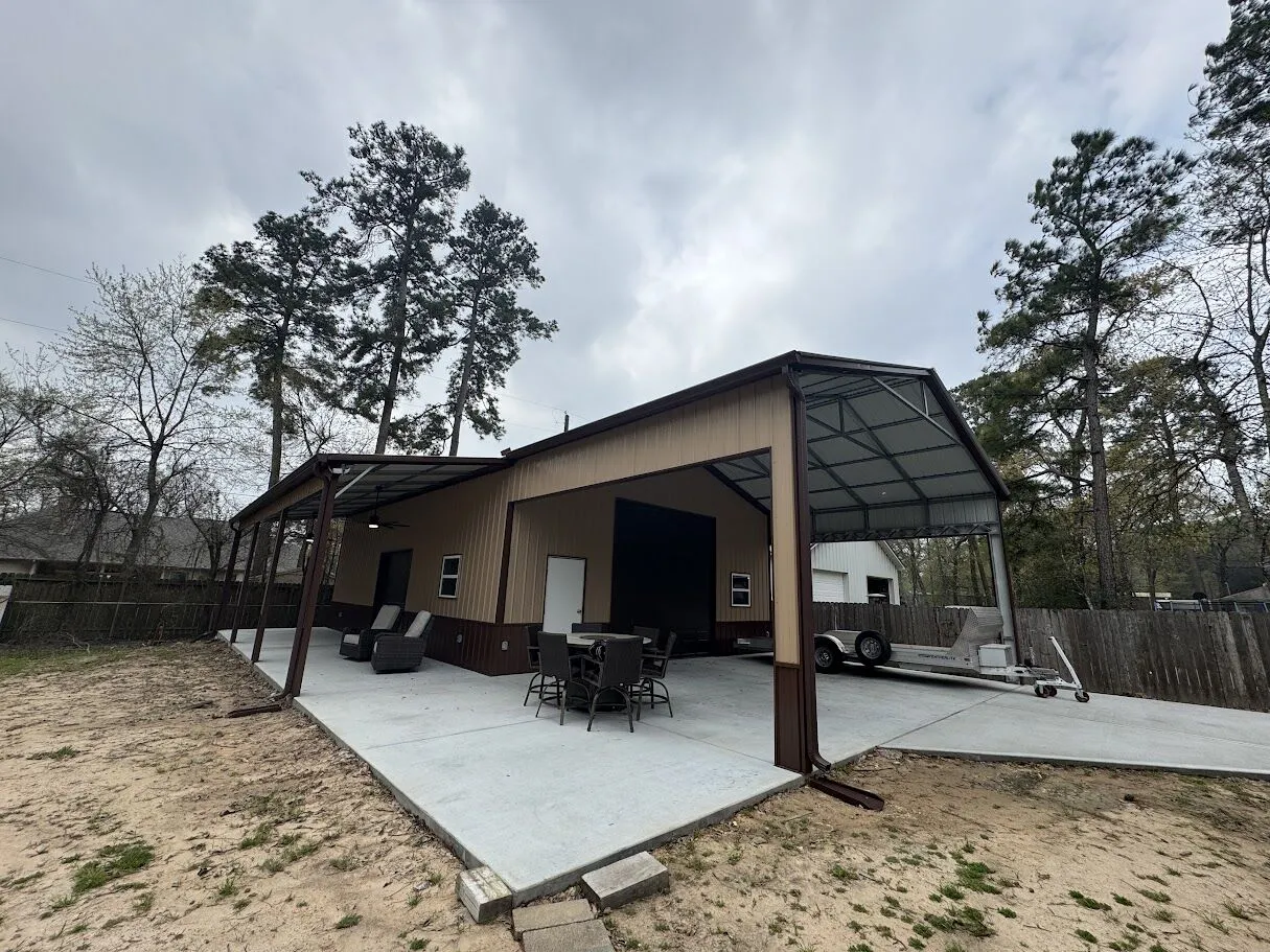 30x40 Metal Garage with Custom Porch in Magnolia, Texas 77354 30x40 Custom Steel Garage with Porch in Magnolia, TX.