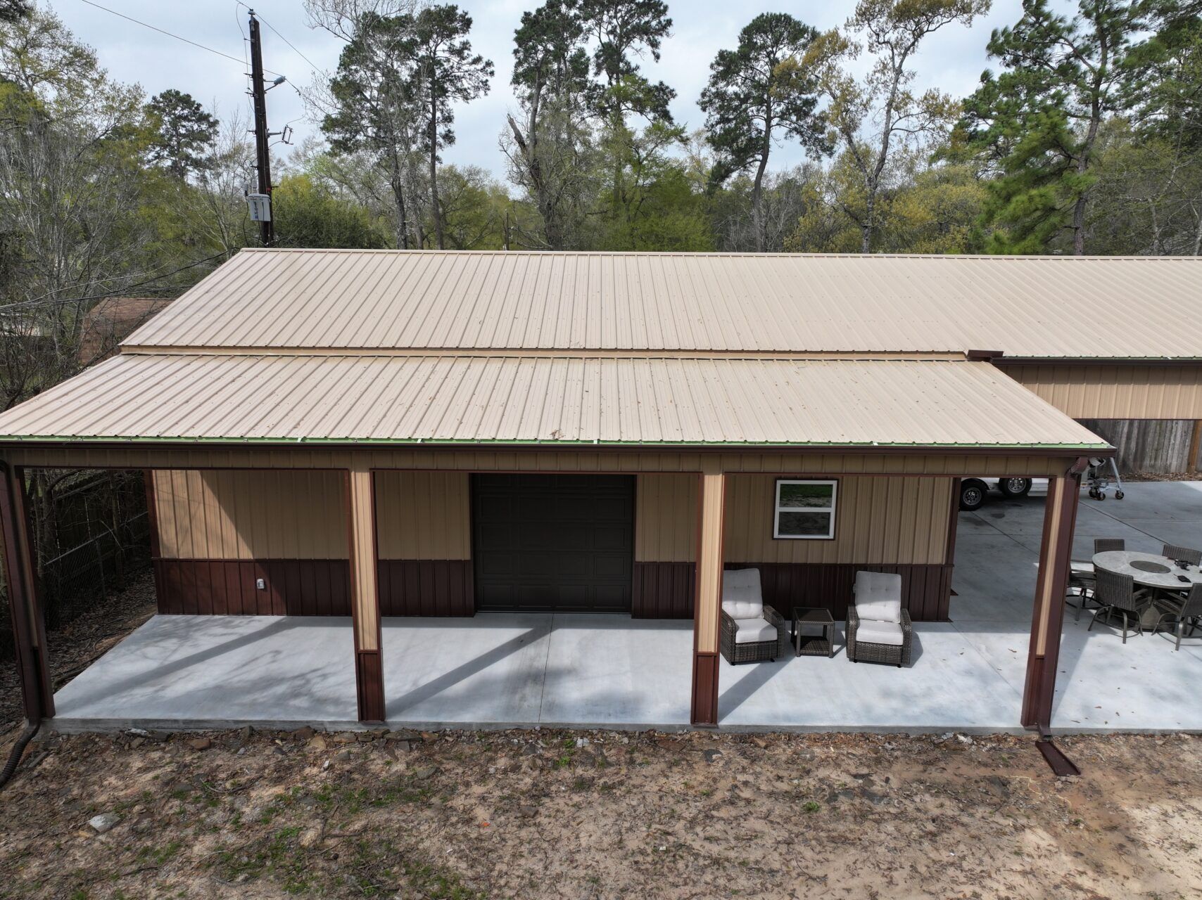 30x40 Metal Garage with Custom Porch in Magnolia, Texas 77354 30x40 Custom Steel Garage with Porch in Magnolia, TX.
