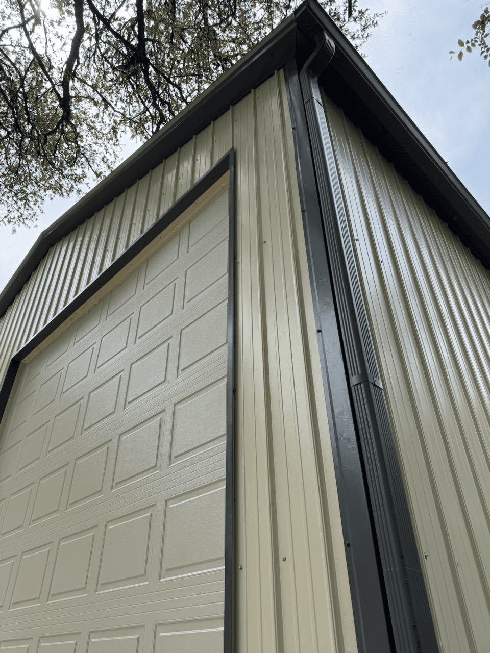 28x35 Tall Metal Garage with Side Lean-to in Georgetown, TX. 28x35 Tall Metal Garage with Side Lean-to in Georgetown, TX.