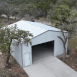 30x30 White Metal Garage in Azle Texas