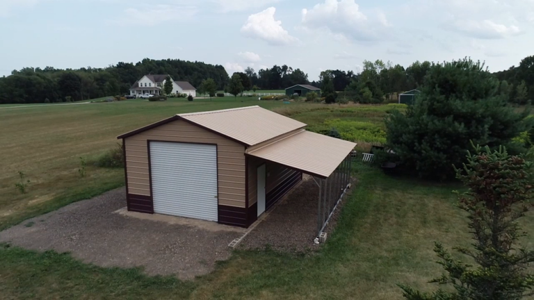 RV Metal Building with Lean To in Texas