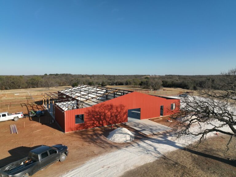 60x100 Red Iron Texas Metal Building (1)