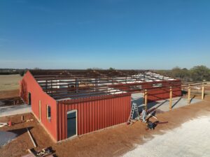 60x100 Red Iron Texas Metal Building (1)