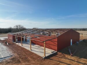60x100 Red Iron Texas Metal Building (1)