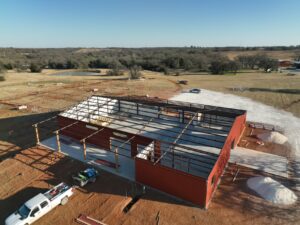 60x100 Red Iron Texas Metal Building (1)