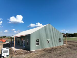 40x80 Red Iron Metal Building