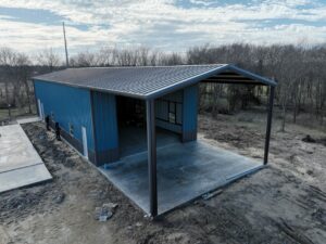 28x85 Red Iron Metal Building near Dallas, Texas