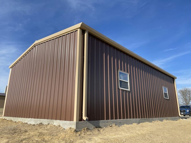 RMB5 - 26x40 Red Iron Metal Building | WolfSteel Buildings