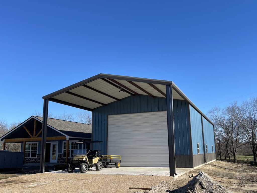 28x85 Red Iron Metal Building in Terrell, Texas