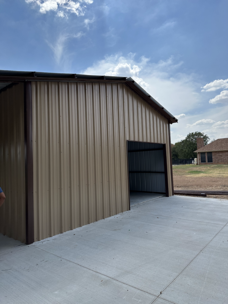 24x30 Red Iron Metal Building in Weatherford, Texas 76088