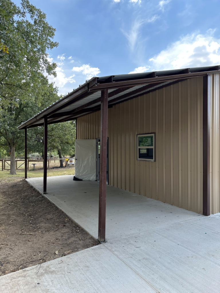 24x30 Red Iron Metal Building in Weatherford, Texas 76088