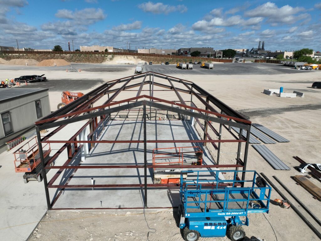 30x50 Red Iron Metal Building in Forth Worth, Texas 76126