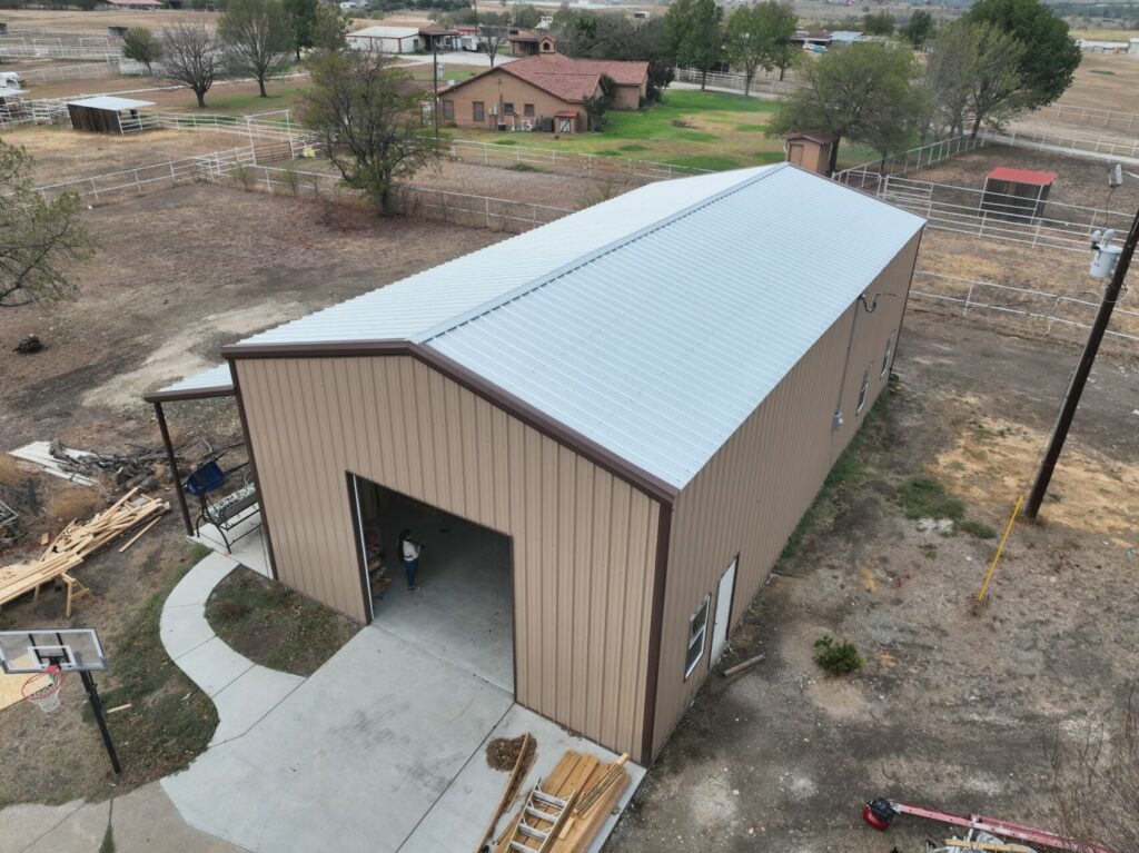 30x60 Red Iron Metal Building in Weatherford, Texas 76087