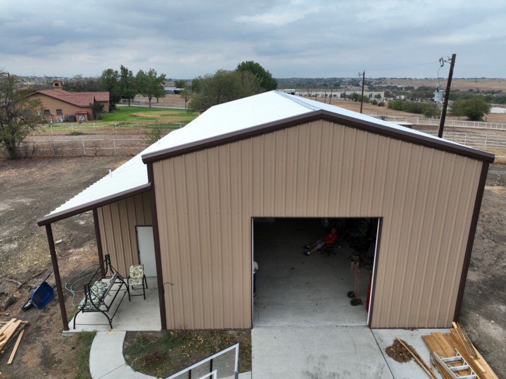 30x60 Red Iron Metal Building in Weatherford, Texas 76087