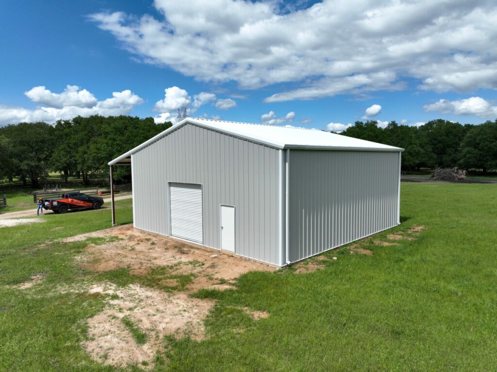 40x40 Red Iron Metal Building in Malakoff, Texas 75148