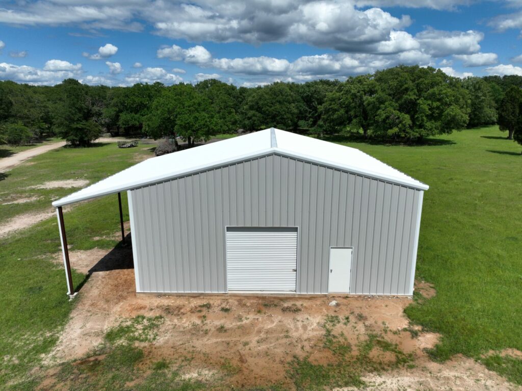 40x40 Red Iron Metal Building in Malakoff, Texas 75148