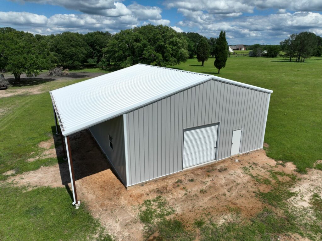 40x40 Red Iron Metal Building in Malakoff, Texas 75148