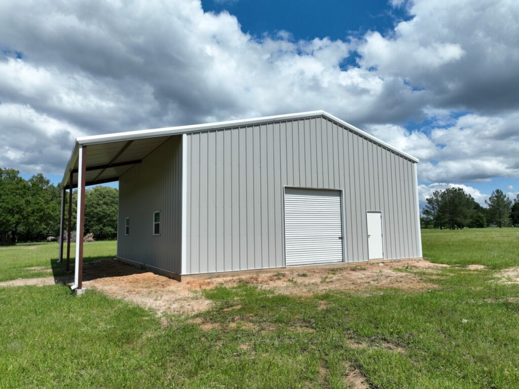 40x40 Red Iron Metal Building in Malakoff, Texas 75148