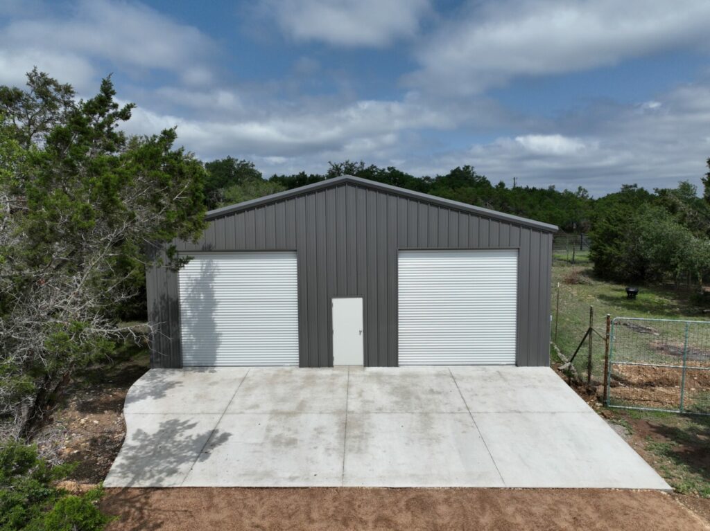 40x60 Red Iron Metal Building in Dripping Springs, Texas 78620