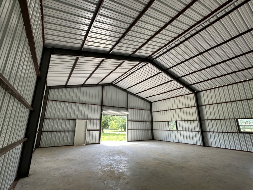 40x40 Red Iron Metal Building in Malakoff, Texas 75148