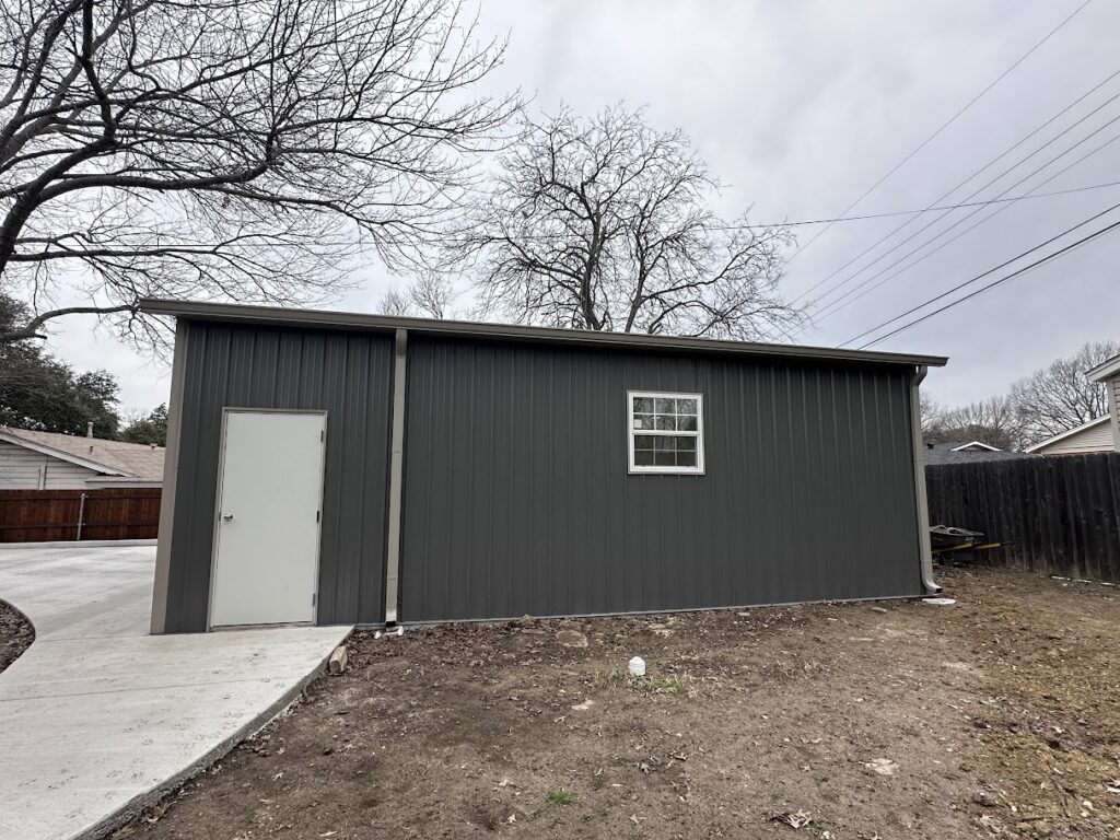 25x30 Tubular Metal Building with Concrete in Benbrook, Texas