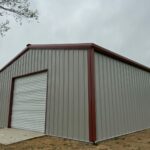 30x40 Red Iron Metal Building in Texas