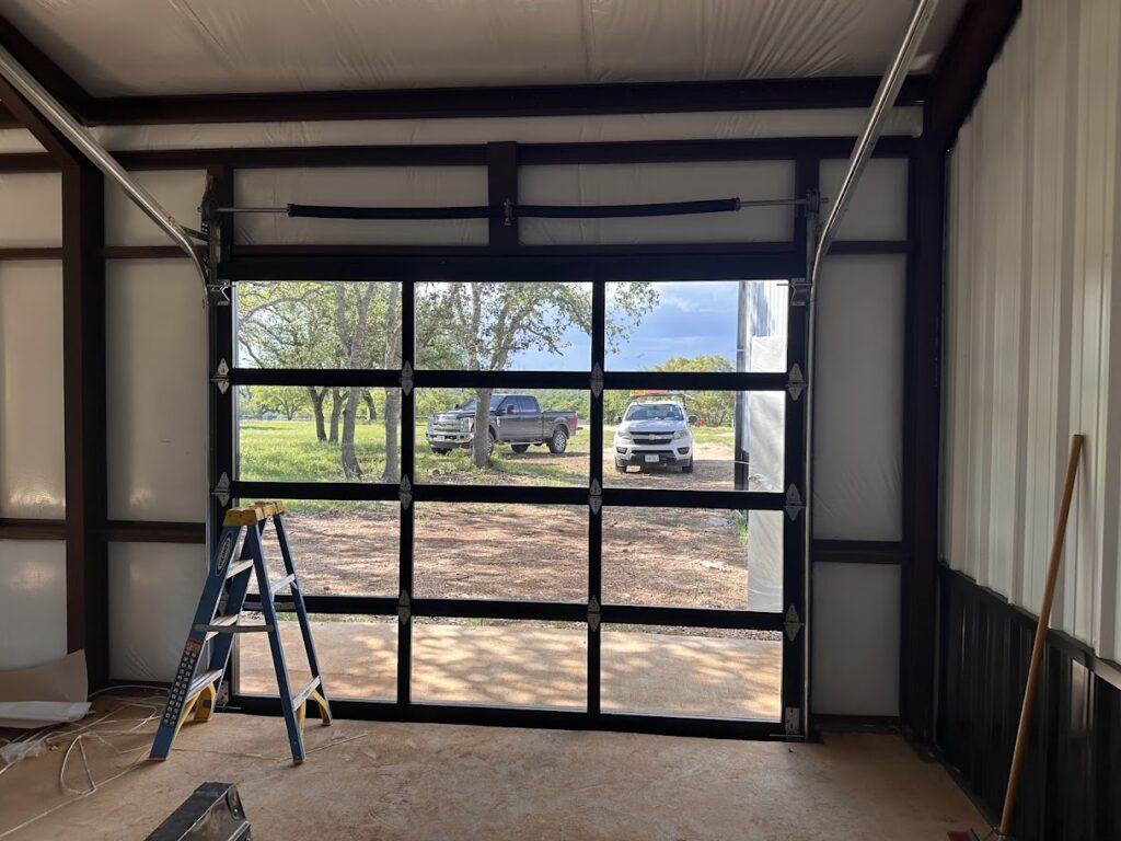 40x50 Red Iron Metal Building in Canyon Lake, Texas