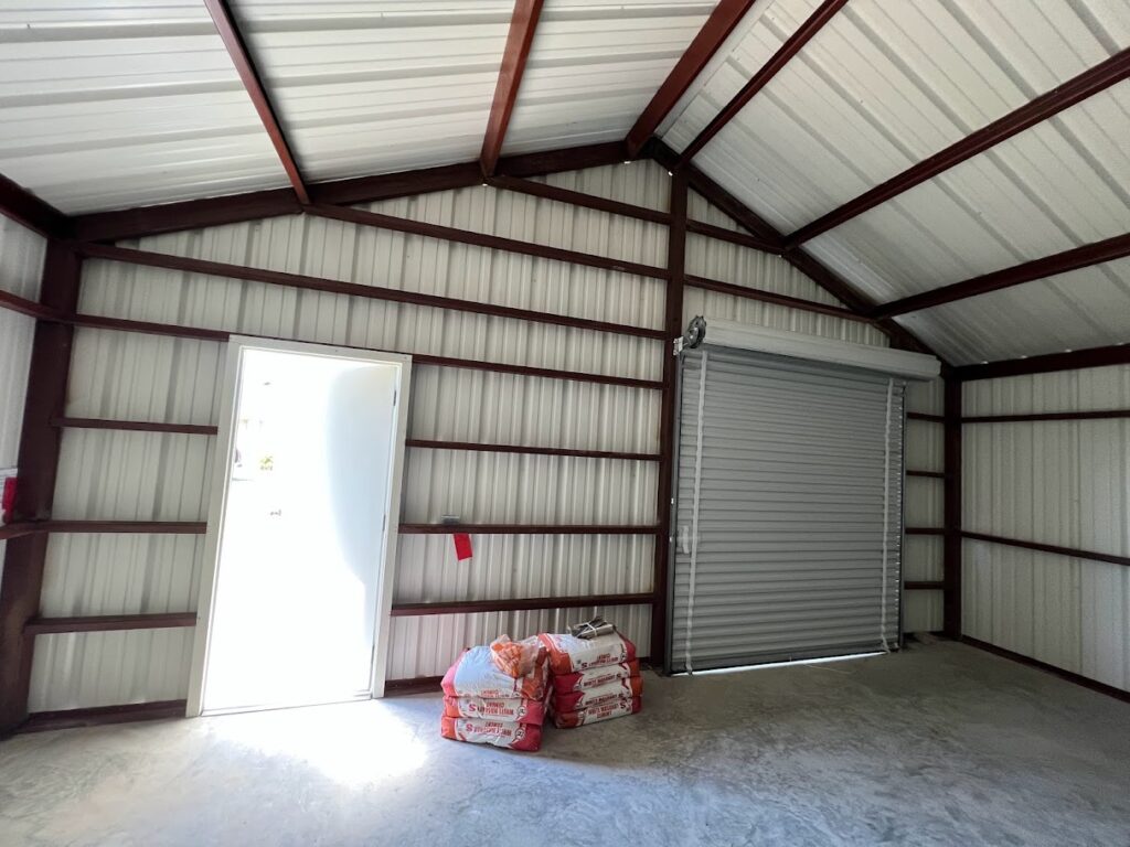 24x24 Red Iron Metal Building in Joshua, Texas