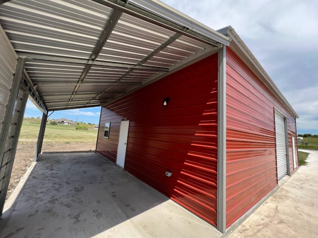 30x40 Tubular Metal Building in Weatherford, Texas.