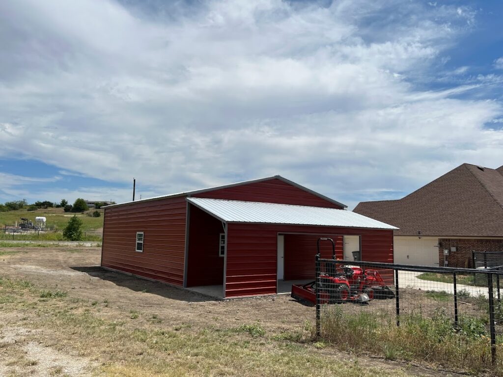 30x40 Tubular Metal Building in Weatherford, Texas.