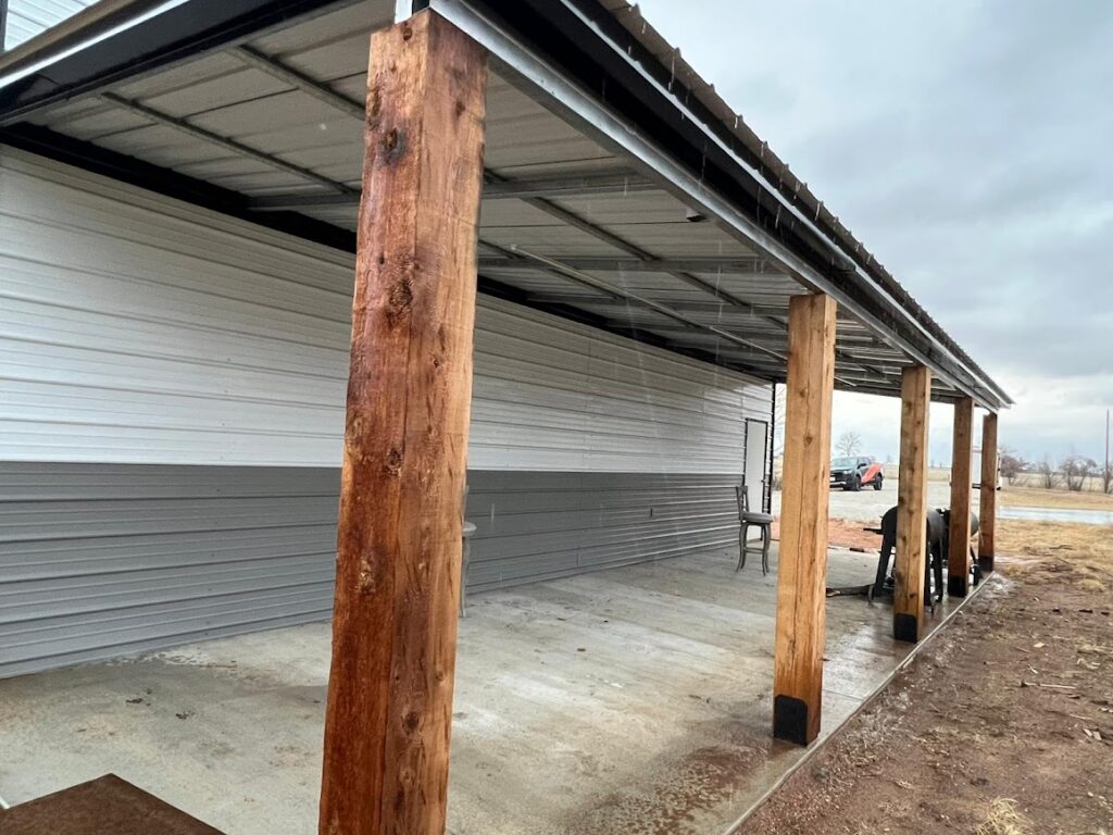 30x40 Metal Building with Porch in Whitney, Texas.