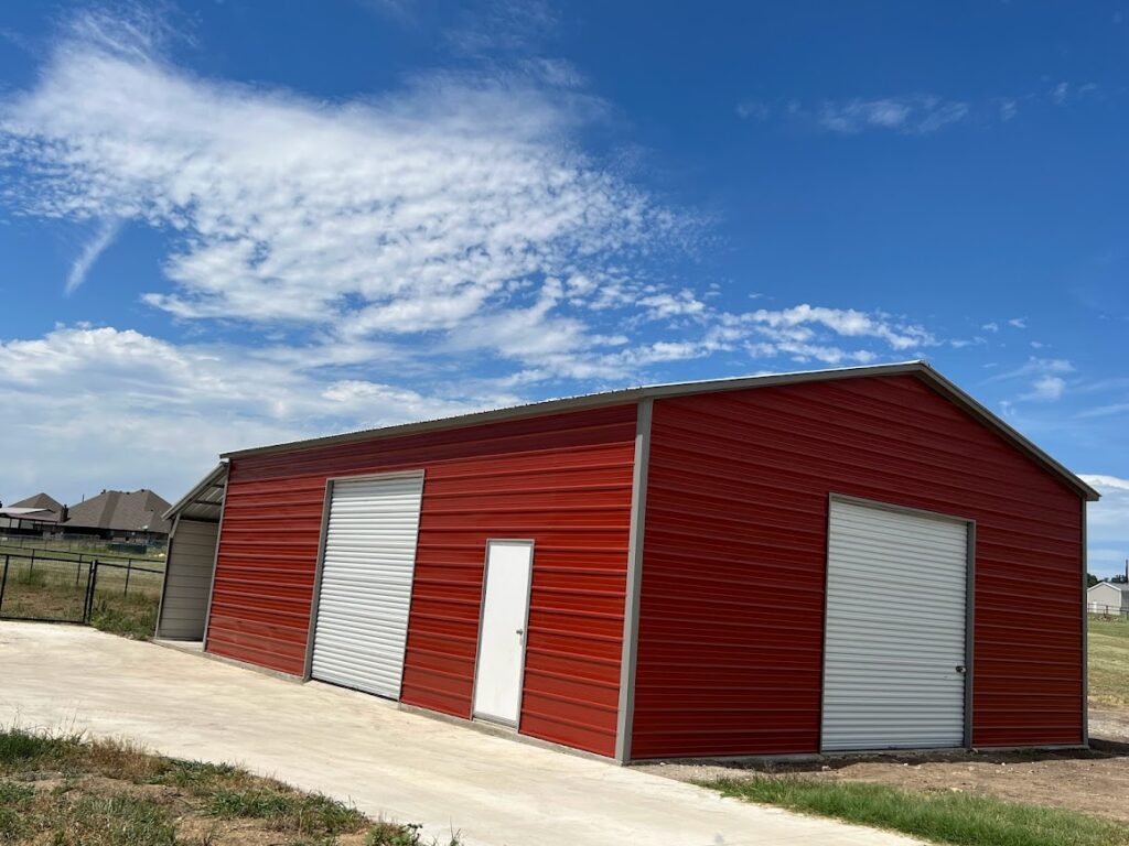 30x40 Tubular Metal Building in Weatherford, Texas.