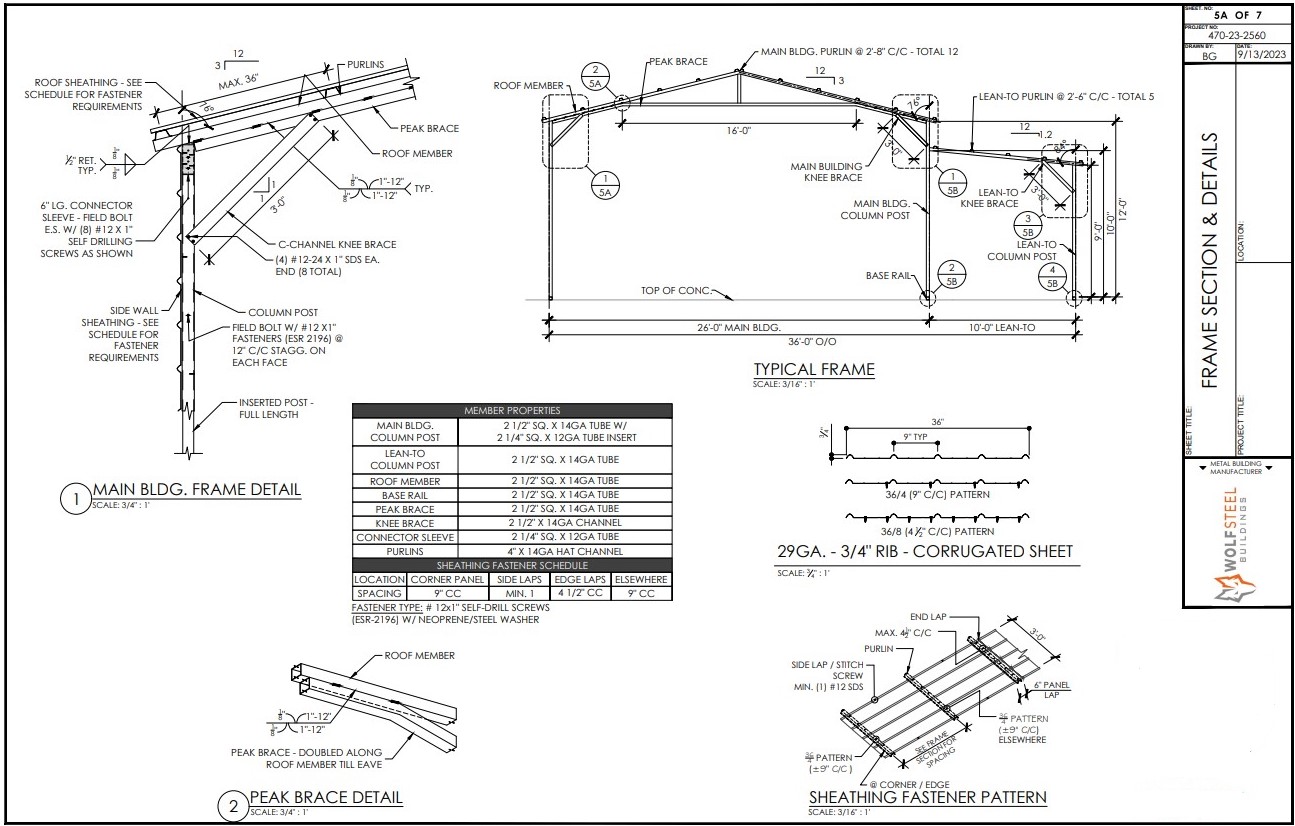 Engineer Plan for Metal Building