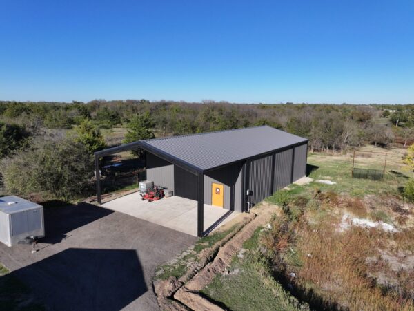 40x80 Red Iron Carport COMBO