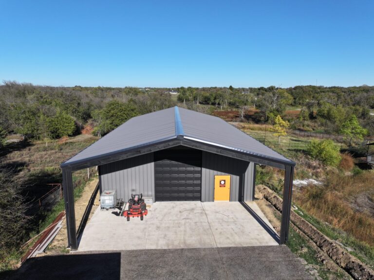 40x80 Red Iron Carport COMBO