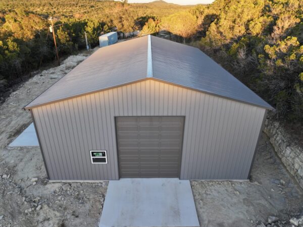 40x60 WideSpan with Concrete for Truck Garage/Workshop in Marble Falls, TX.