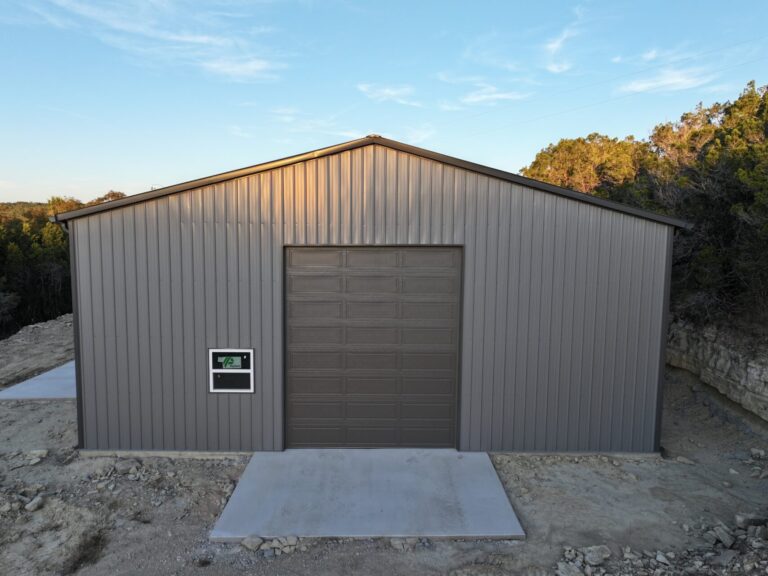 40x60 WideSpan with Concrete for Truck Garage/Workshop in Marble Falls, TX.