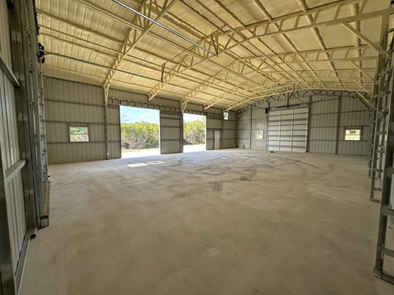 40x60 WideSpan with Concrete for Truck Garage/Workshop in Marble Falls, TX.